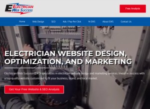 How electricianwebsuccess.com looks like on a tablet such as an iPad.