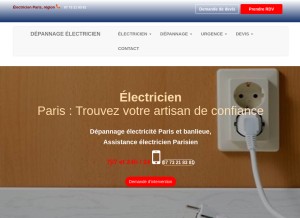 How electricien-paris-region.com looks like on a tablet such as an iPad.