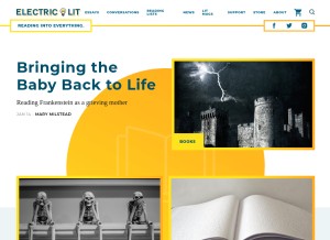 How electricliterature.com looks like on a tablet such as an iPad.