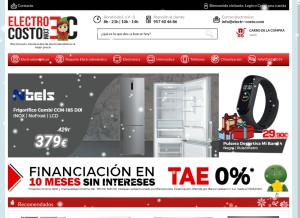 How electrocosto.com looks like on a tablet such as an iPad.