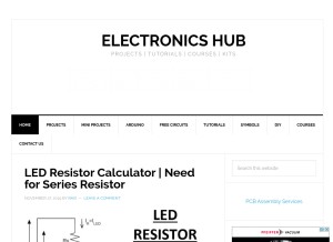 How electronicshub.org looks like on a tablet such as an iPad.