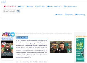 How electronoobs.com looks like on a tablet such as an iPad.