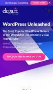 How elegantthemes.com looks like on a mobile device such as an iPhone.