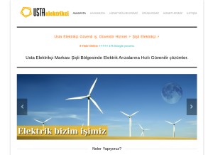 How elektrikcisisli.com looks like on a tablet such as an iPad.