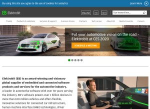 How elektrobit.com looks like on a tablet such as an iPad.
