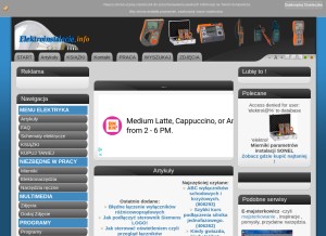How elektroinstalacje.info looks like on a tablet such as an iPad.