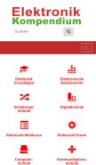 How elektronik-kompendium.de looks like on a mobile device such as an iPhone.