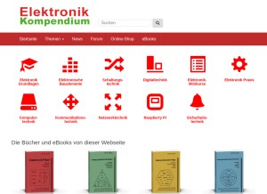 How elektronik-kompendium.de looks like on a tablet such as an iPad.