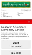 How elementaryschools.org looks like on a mobile device such as an iPhone.