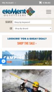 How elementoutfitters.com looks like on a mobile device such as an iPhone.