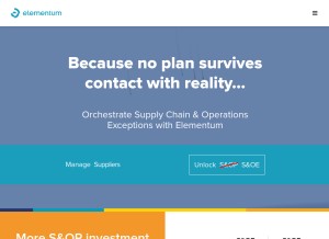 How elementum.com looks like on a tablet such as an iPad.