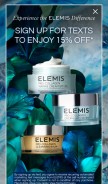 How elemis.com looks like on a mobile device such as an iPhone.