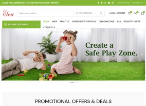 How elen.in looks like on a tablet such as an iPad.