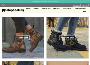 How elephantsity.com looks like on a tablet such as an iPad.