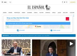 How elespanol.com looks like on a tablet such as an iPad.
