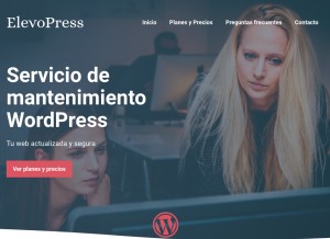 How elevopress.com looks like on a tablet such as an iPad.