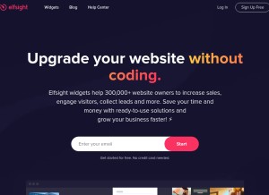 How elfsight.com looks like on a tablet such as an iPad.