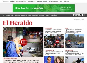 How elheraldo.hn looks like on a tablet such as an iPad.