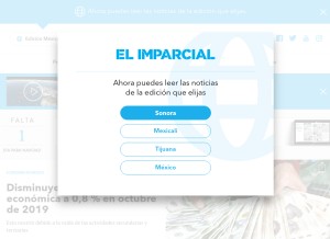 How elimparcial.com looks like on a tablet such as an iPad.