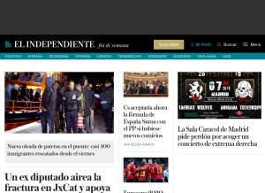 How elindependiente.com looks like on a tablet such as an iPad.