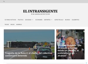 How elintransigente.com looks like on a tablet such as an iPad.