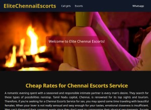 How elitechennaiescorts.com looks like on a tablet such as an iPad.