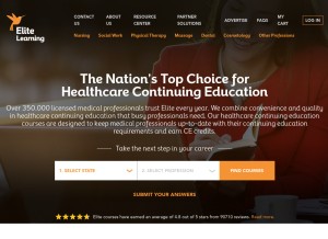 How elitecme.com looks like on a tablet such as an iPad.