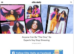 How elitedaily.com looks like on a tablet such as an iPad.