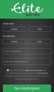 How elitedating.be looks like on a mobile device such as an iPhone.
