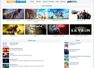 How eliteguias.com looks like on a tablet such as an iPad.