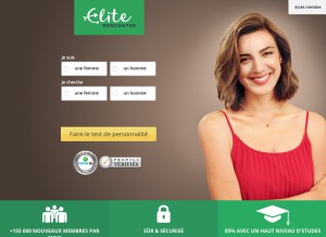 How eliterencontre.fr looks like on a tablet such as an iPad.