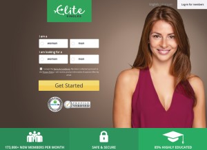 How elitesingles.ca looks like on a tablet such as an iPad.