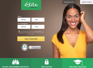 How elitesingles.com looks like on a tablet such as an iPad.