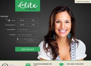 How elitesingles.ie looks like on a tablet such as an iPad.