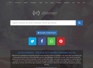 How elitetorrent.is looks like on a tablet such as an iPad.