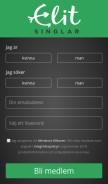 How elitsinglar.se looks like on a mobile device such as an iPhone.