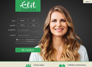 How elitsinglar.se looks like on a tablet such as an iPad.
