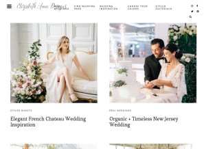How elizabethannedesigns.com looks like on a tablet such as an iPad.