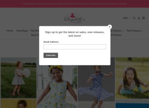How elizabethsclosetus.com looks like on a tablet such as an iPad.