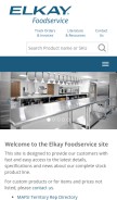 How elkayfoodservice.com looks like on a mobile device such as an iPhone.