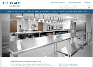How elkayfoodservice.com looks like on a tablet such as an iPad.