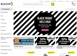 How elkjop.com looks like on a tablet such as an iPad.