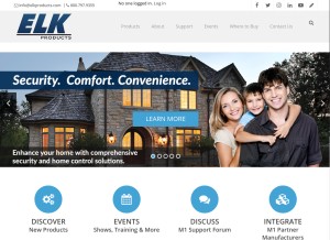 How elkproducts.com looks like on a tablet such as an iPad.