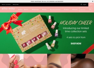 How ellamila.com looks like on a tablet such as an iPad.