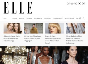 How elle.de looks like on a tablet such as an iPad.