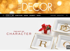 How elledecor.com looks like on a tablet such as an iPad.