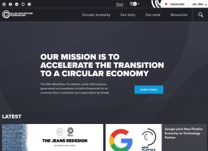 How ellenmacarthurfoundation.org looks like on a tablet such as an iPad.