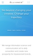 How elliance.com looks like on a mobile device such as an iPhone.