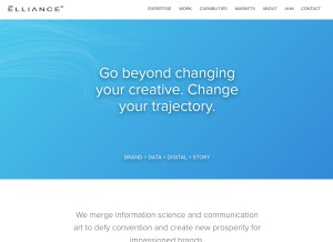 How elliance.com looks like on a tablet such as an iPad.