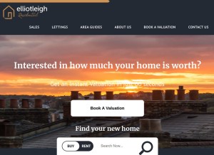 How elliotleighresidential.com looks like on a tablet such as an iPad.